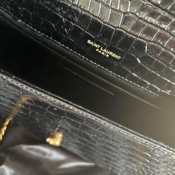 AUTHENTIC YSL KATE MEDIUM TASSEL IN CROCODILE-EMBOSSED LEATHER - Picture 5 of 6